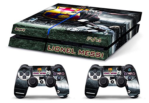 Skin Kompatibel für PS4 HD Lionel Messi FC BARCELLONA - Limited Edition Decal Cover Schutzhüllen Faceplates Bundle von GamesMonkey