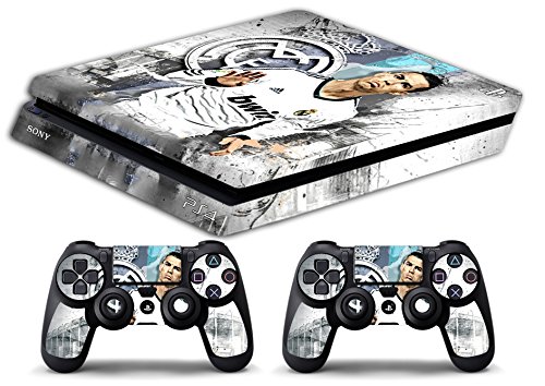 Skin Kompatibel für Ps4 Slim - Cristiano Ronaldo REAL Madrid - Limited Edition Decal Cover Schutzhüllen Faceplates Bundle von GamesMonkey