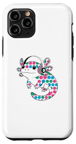 Hülle für iPhone 11 Pro Gamer Axolotl Polka Dot Video Games Day Kopfhörer Jungen Jugend von Gaming Axolotl Tee Video Games Boys Girls Gifts