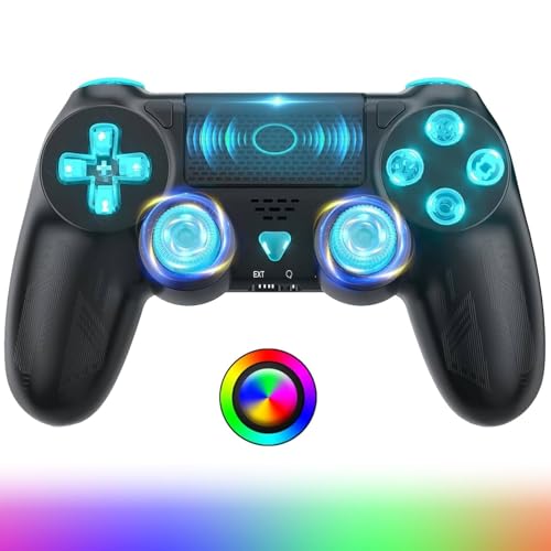 Gamrombo Wireless Controller für PS4, Game Controller kompatibel mit PS4/Pro/Slim/PC Gamepad mit Turbo/Zurück Taste/Dual Vibration/6-Achsen Gyro Sensor/Touchpanel von Gamrombo