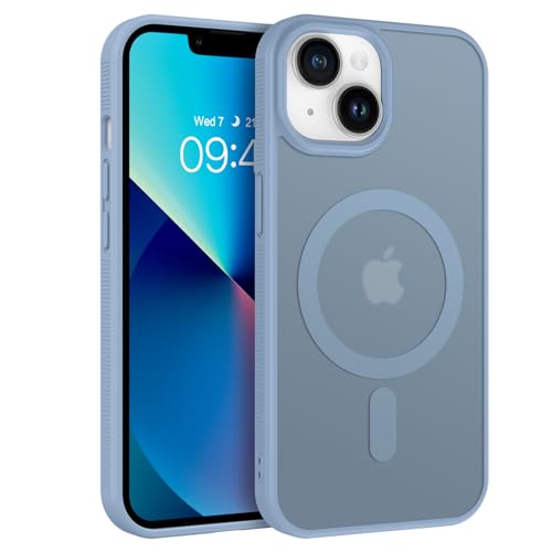 GaoBao iPhone 13 Hülle, Handyhülle iPhone 13 [Kompatibel mit MagSafe] Durchscheinende Matte Magnetische Stoßfeste Anti-Fingerabdruck Schutzhülle, Handyhülle iPhone 13 für iPhone 13 Case, Blau von GaoBao