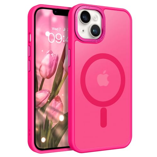 GaoBao Magnetisch Hülle für iPhone 14 Plus, Handyhülle iPhone 14 Plus für Magsafe Durchscheinende Matte Magnetische Stoßfeste Anti-Fingerabdruck Schutzhülle für iPhone 14 Plus 6.7" Case, Rose Rot von GaoBao