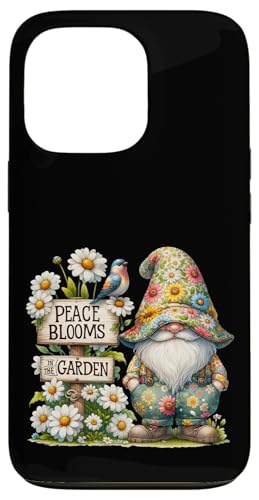 Floral Daisy Flower Peace Sayings Gnome Decor For Hippie Mom Hülle für iPhone 13 Pro von Garden Gnome Dad Gardening Gifts For Men And Women