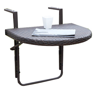 Garden Pleasure Agra Balkonhängetisch Kunststoff coffee 60,0 x 50,0 x 43,0 cm von Garden Pleasure