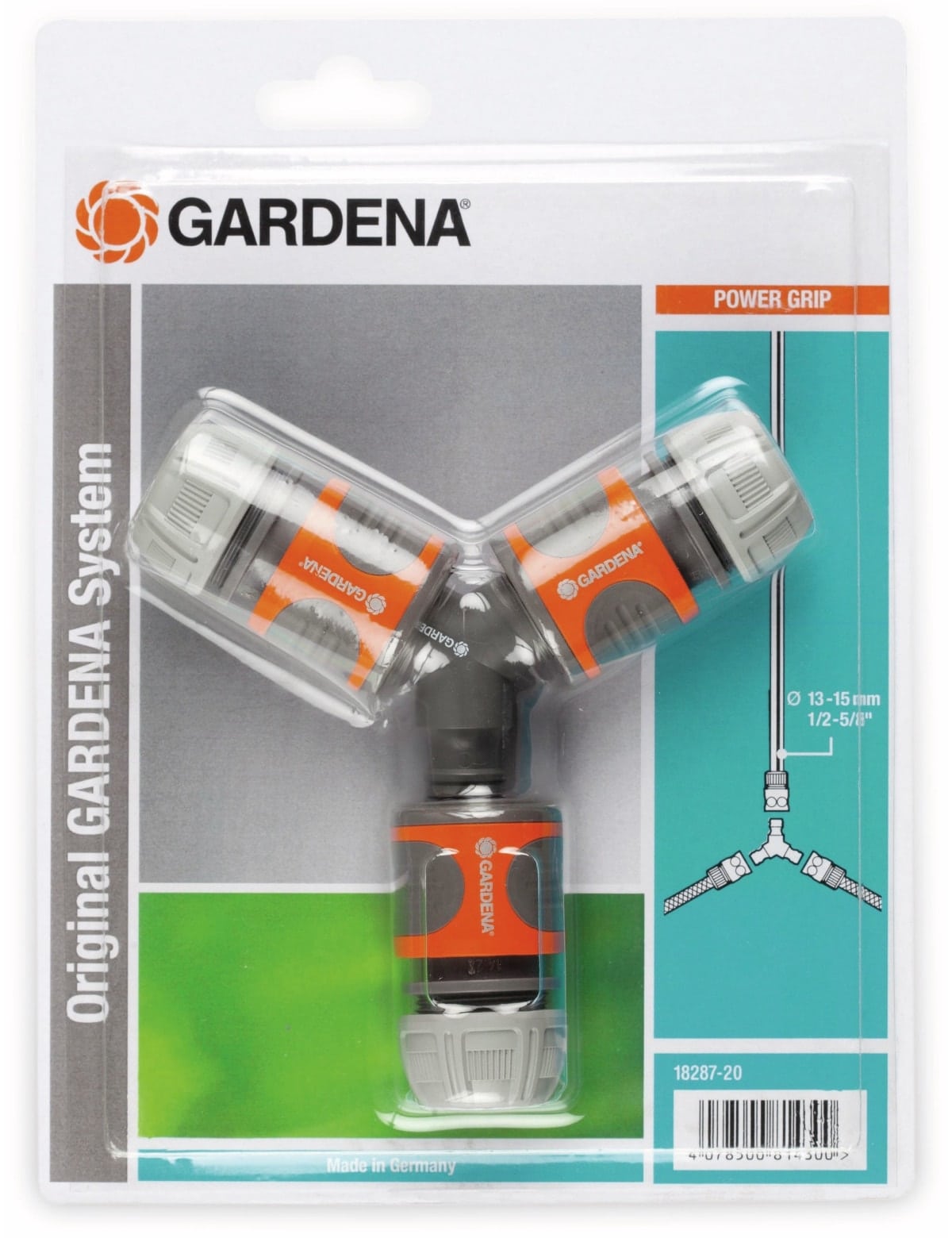 GARDENA Schnellkupplung Y-Verteiler 18287-20, 13 mm (1/2"), 15 mm (5/8") von Gardena