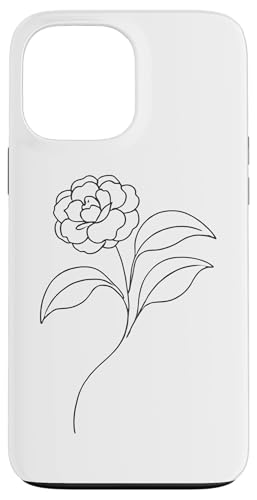 Line Art Kamelie Blumen Kamelien Hülle für iPhone 13 Pro Max von Gardening Gardener Gifts