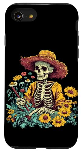 Hübsches Skelett mit Gartenhut für einen komödiantischen Touch Hülle für iPhone SE (2020) / 7 / 8 von Gardening Skeleton