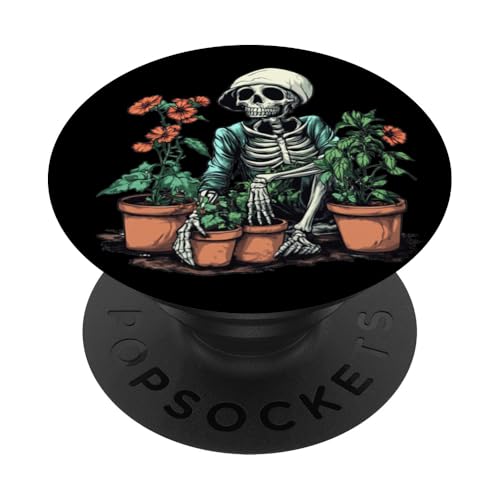 Lustiges Gärtner-Skelett für Naturliebhaber PopSockets Klebender PopGrip von Gardening Skeleton