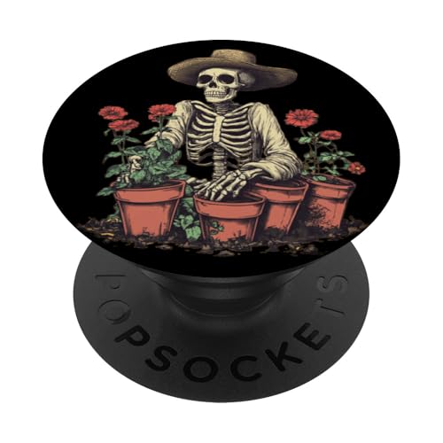 Lustiges Gärtner-Skelett für ein Gartenabenteuer PopSockets Klebender PopGrip von Gardening Skeleton