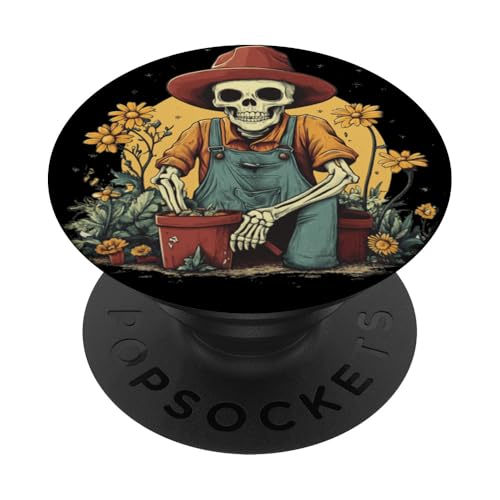 Lustiges Gartenskelett für den täglichen Gärtnerspaß PopSockets Klebender PopGrip von Gardening Skeleton