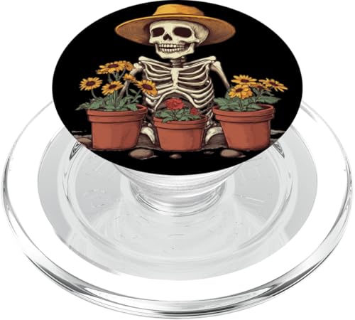 Lustiges Gartenskelett für eine komödiantische Gartenatmosphäre PopSockets PopGrip für MagSafe von Gardening Skeleton