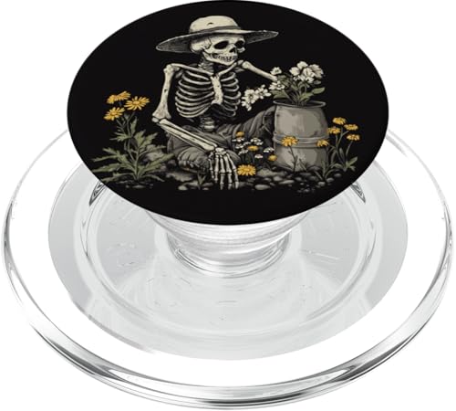 Lustiges Skelett-Gärtner-Kostüm für Lacher PopSockets PopGrip für MagSafe von Gardening Skeleton