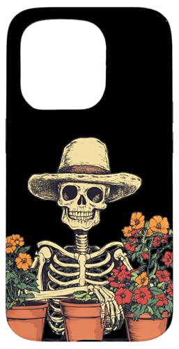 Schöne Skelett-Gärtnergrafik für einen lachenden Look Hülle für iPhone 15 Pro von Gardening Skeleton