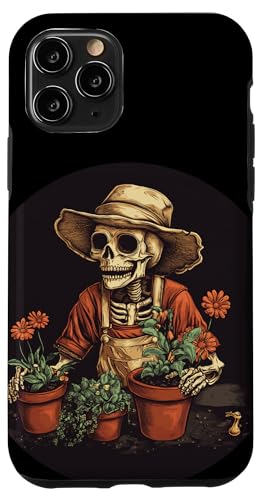 Skelett mit Gartengeräten für einen lustigen Stil Hülle für iPhone 11 Pro von Gardening Skeleton