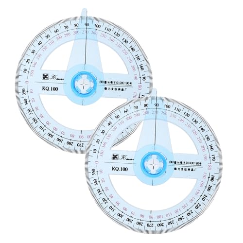 Garneck 2er Set 360-Grad Winkelmesser Mit Schwenkarm Für Die Schule – Transparente Vollkreis Winkelmesser Für Präzises Zeichnen Und Geometrie - Ideal Für Schüler Und Studenten von Garneck