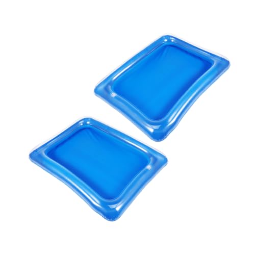 Garneck 2st Aufblasbarer Eisbar-sandtisch Buffetkühler Für Speisen Und Getränke Aufblasbares Salattablett Eis-food-server Aufblasbare Servierstange Kühler Zum Servieren Von Eis Blue Pvc von Garneck