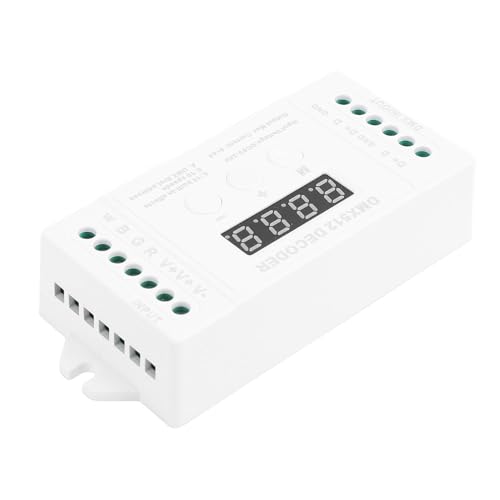 4-Kanal-Kanal-Decoder, Mini-RGBW-LED-Lichtleisten-Controller mit Digitalen Röhrenanzeige-Adresscodes, 192 W (12 V) / 384 W (24 V) Leistung von Garosa