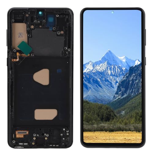 Bildschirmersatz für Galaxy S21 Plus, Glas-in-Cell-LCD mit Rahmen für Galaxy S21+, 6,7-Zoll-LCD-Display, Touch-Digitizer-Baugruppe mit Reparaturwerkzeug, kein Fingerabdruck von Garsent