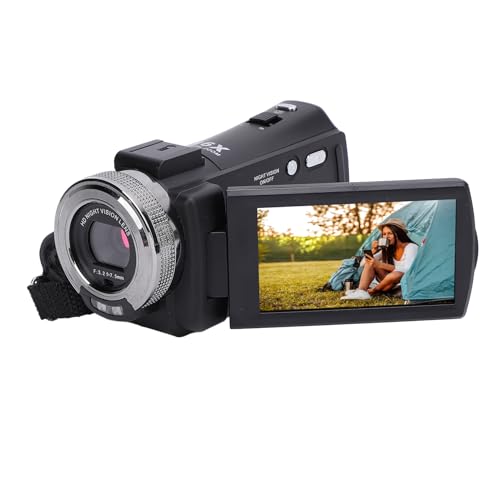 Garsent 1080P-Digitalkamera-Camcorder für Fotografie und Video-Autofokus, 30-MP-Vlogging-Kamera für YouTube, Kompakter Camcorder 16-facher Digitalzoom mit Blitz, 270-Grad-Drehung von Garsent