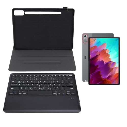 Garsent 12,7-Zoll-Tastaturhülle für Tab P12 2023, Tablet-Hülle mit Abnehmbarer Tastatur, Wiederaufladbares Magnetisches Tastaturset mit Stifthalter, Mehrfachwinkeleinstellung (Black) von Garsent