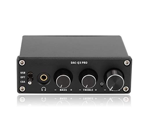 Garsent Audio-Verstärker, DAC-Decodierung Audio-Decoder -Digital-Stereo-Audio-Verstärker für 3,5-mm-Kopfhörer.(Schwarz) von Garsent