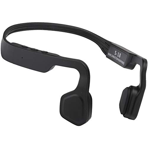 Knochenleitungskopfhörer Bluetooth 4.2, Drahtloses Sport-Headset mit offenem Ohr, Noise Cancelling-Kopfhörer zum Laufen, Radfahren, Fahren(Schwarz) von Garsent