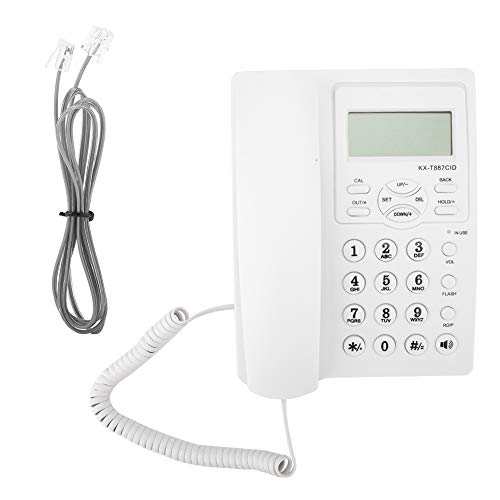 Garsent Schnurgebundes Telefon, DTMF/FSK Systeme Tisch Schnurtelefone mit Anrufe ID Display für Büro Zuhause(weiß) von Garsent