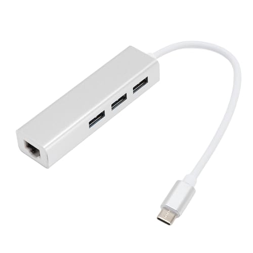 USB-C-Hub-Adapter, 4-in-1-USB-Dockingstation, USB-zu-Ethernet-Adapter, Hochgeschwindigkeits-Typ-C-3.0-zu-USB-3.0-RJ45-Gigabit-Netzwerkadapter für Win XP 7 8 10 von Garsent