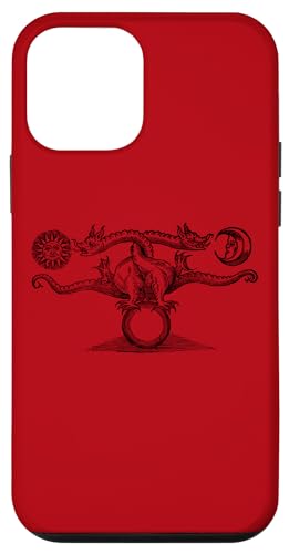 Hülle für iPhone 12 mini Mittelalterliche Alchemistische Drachen (schwarz) von GatorDesign LLC