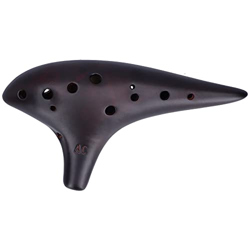 Dolomite Ocarina, Natural Dolomite 12-Loch Alto C Ocarina Tragbares Schlüsselband Einfach zu meistern für Spiele im Freien für Anfänger von Gatuxe