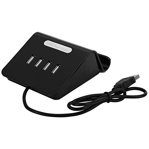 Gavigain 4 Port USB HUB, Splitter Power Adapter mit Telefonhalterung für Android/IOS Handy Laptop (Schwarz) von Gavigain