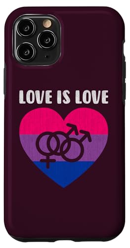 Hülle für iPhone 11 Pro Bisexuelles Symbol mit Herz, Liebe ist Liebe von Gay Pride LGBT by Content Design Studio