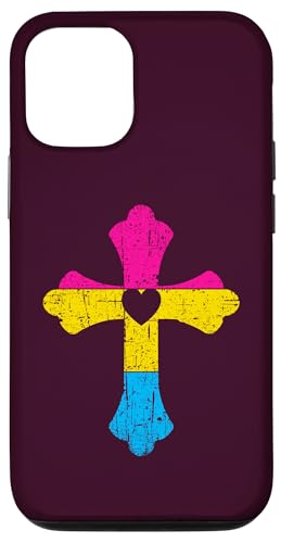 Hülle für iPhone 12/12 Pro Kreuz in pansexuellen Farben, LGBTQA+, christlich religiös von Gay Pride LGBT by Content Design Studio