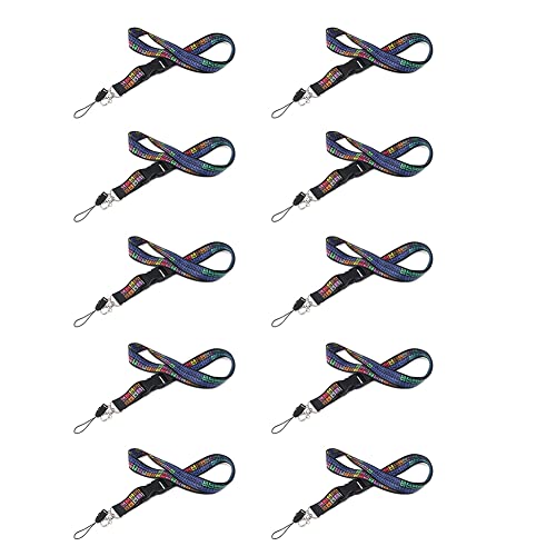 Gbloodst 10 STÜCKE Coole Handy Lanyard Telefon Schlüsselanhänger für Key Phone Schlüsselanhänger Ausweisabzeichen mit Schnellverschlüssen für Mädchen Schwarz von Gbloodst