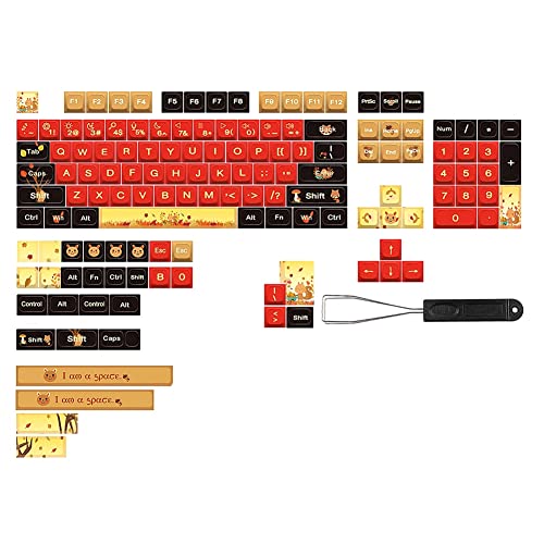 Gbloodst PBT-Tastenkappen mit 139 Tasten XDA-Kugelkappe PBT-Kappe mit Geteilter Leertaste FüNfseitige Sublimations-Tastenkappen für die Meisten Mechanischen Tastaturen von Gbloodst