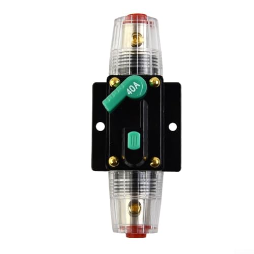 Gdfnmogo Gleichstrom, manueller Reset-Leitungsschutzschalter, 12 V, 24 V, 10 A bis 100 A, Inline-Schutzschalter, Reset-Sicherung für Auto, Marine, Schleppmotoren, Audio (40 A) von Gdfnmogo