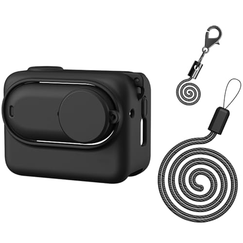 Gdraco Silikon-Schutzhülle kompatibel mit Insta360 GO3 Sleeve Case Cover Objektivdeckel mit Lanyard für Insta 360 GO 3 Action-Kamera-Zubehör (schwarz) von Gdraco