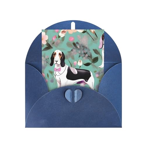 GeRRiT Sweet Basset Hound Florals Print Urlaubskarten, Geburtstags-Hochzeitseinladungen, Dankeskarten von GeRRiT