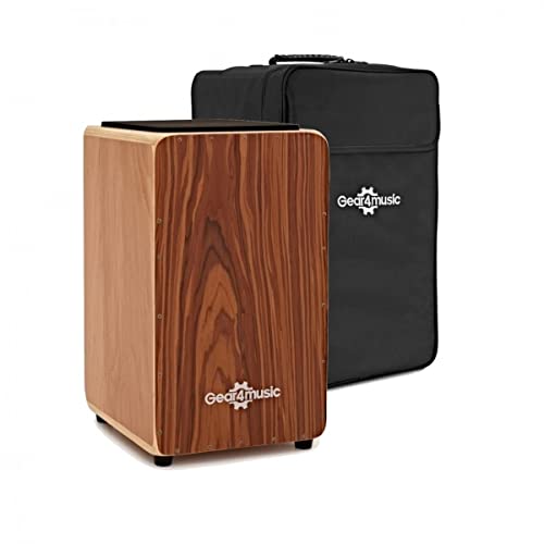 Gear4music Cajon Trommel mit Sitzpolster und Gigbag Sapele von Gear4Music