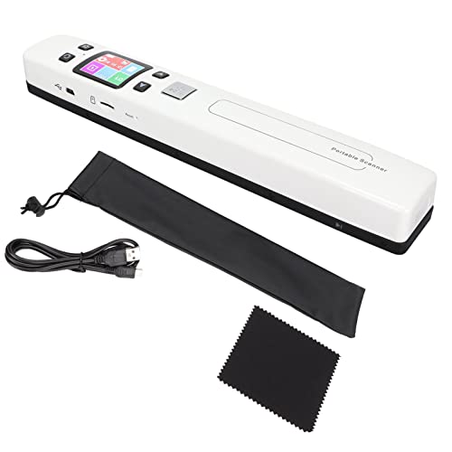 Scanner Tragbarer Dokumentenscanner, A4-Format 300 600 1050 DPI Monochromatischer Farbmodus-Dokumentenscanner für Fotoskriptdokumente (Weiß) von Gearwell