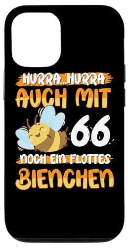 Auch mit 66 noch ein Flottes Bienchen 66. Geburtstag Hülle für iPhone 12/12 Pro von Geburtstag Frauen Geschenk lustig Biene Imker