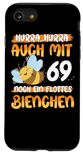 Auch mit 69 noch ein Flottes Bienchen 69. Geburtstag Hülle für iPhone SE (2020) / 7 / 8 von Geburtstag Frauen Geschenk lustig Biene Imker