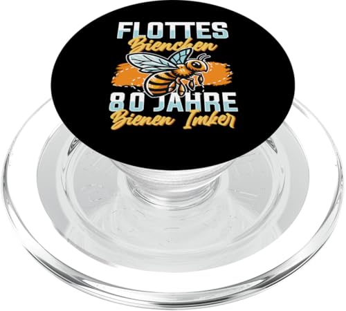 Auch mit 80 noch ein Flottes Bienchen 80. Geburtstag PopSockets PopGrip für MagSafe von Geburtstag Frauen Geschenk lustig Biene Imker