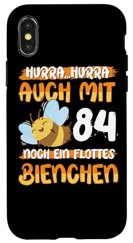 Auch mit 84 noch ein Flottes Bienchen 84. Geburtstag Hülle für iPhone X/XS von Geburtstag Frauen Geschenk lustig Biene Imker