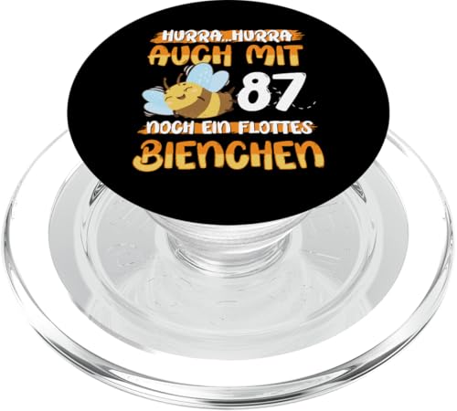 Auch mit 87 noch ein Flottes Bienchen 87. Geburtstag PopSockets PopGrip für MagSafe von Geburtstag Frauen Geschenk lustig Biene Imker