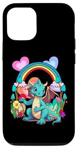 Hülle für iPhone 15 Pro Geburtstagsgeschenk Drache Regenbogen Drachen Märchenfigur von Geburtstag Geburtstagsgrüße Grüße