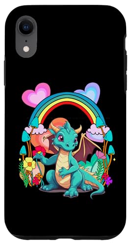 Hülle für iPhone XR Geburtstagsgeschenk Drache Regenbogen Drachen Märchenfigur von Geburtstag Geburtstagsgrüße Grüße