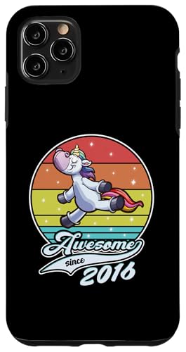 Hülle für iPhone 11 Pro Max Geburtstag Mädchen Damen Awesome since 2016 Einhorn Unicorn von Geburtstag Jahrestag Spruch Einhorn Unicorn