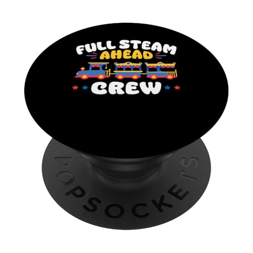 Full Steam Ahead Crew Train Birthday PopSockets mit austauschbarem PopGrip von Geburtstag Party Thema Design