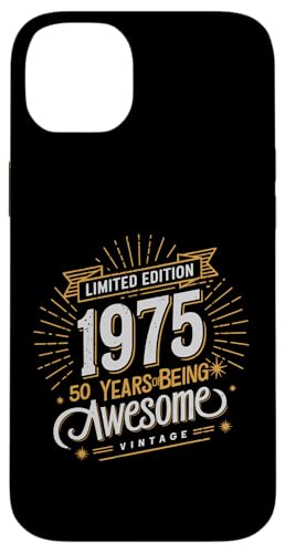 Hülle für iPhone 14 Plus 50. Geburtstag Mann Frau 50 Jahre 1975 Deko Lustig Geschenk von Geburtstags TShirt 50 Jahre Mann Frau Damen Herren